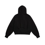 Embroidered zip-up hooded sweatshirt jacket