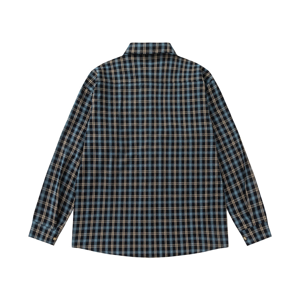plaid loose long-sleeved shirt