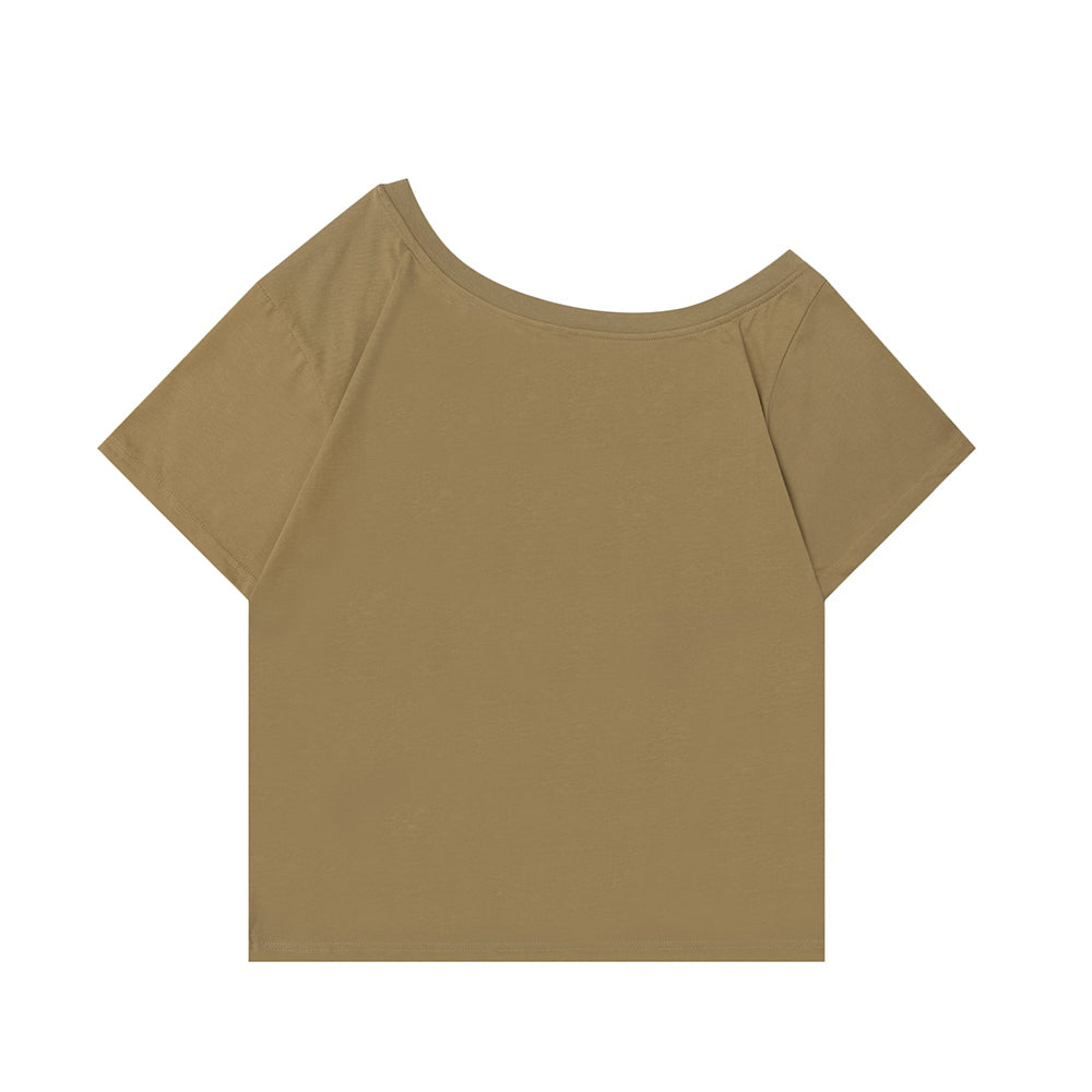 Retro off-shoulder short sleeves