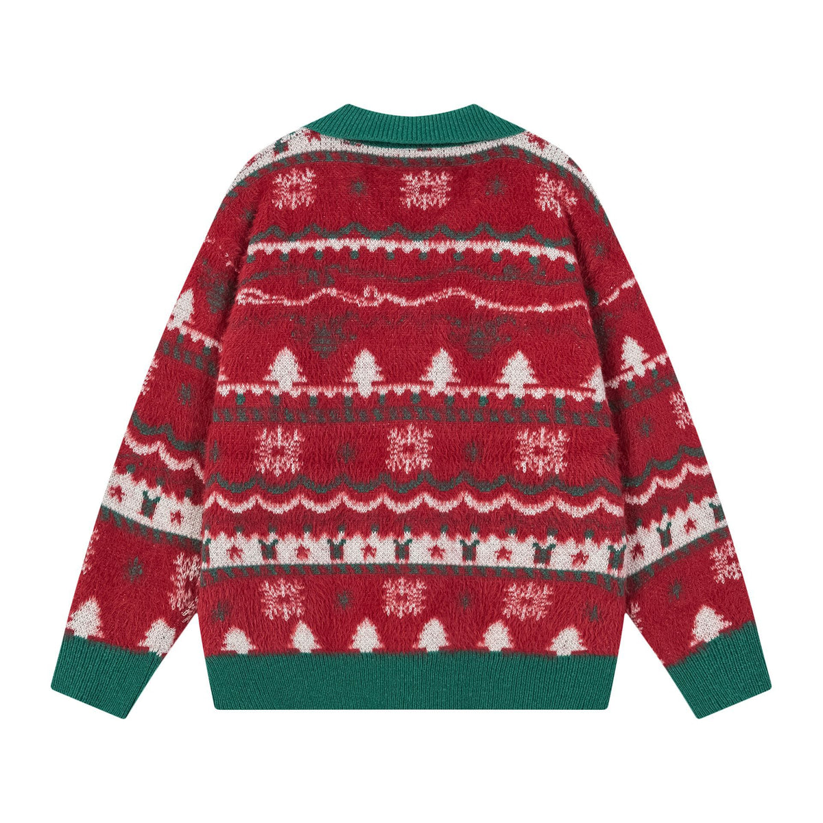 復古撞色翻領毛衣