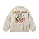 Cartoon embroidery padded jacket