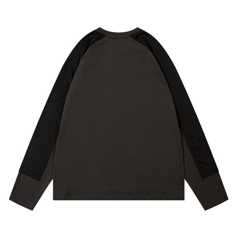 Contrast letter print crew neck sweatshirt