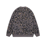 復古豹紋開衫毛衣