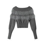 오프숄더 니트 탑(여성용)