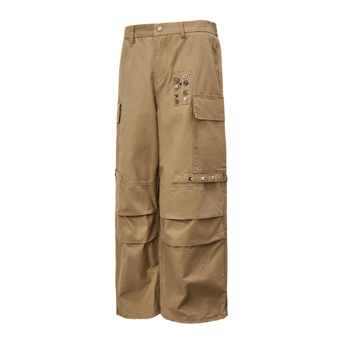 Retro distressed large pocket cargo pants