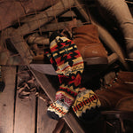 美式復古提花粗綫保暖襪