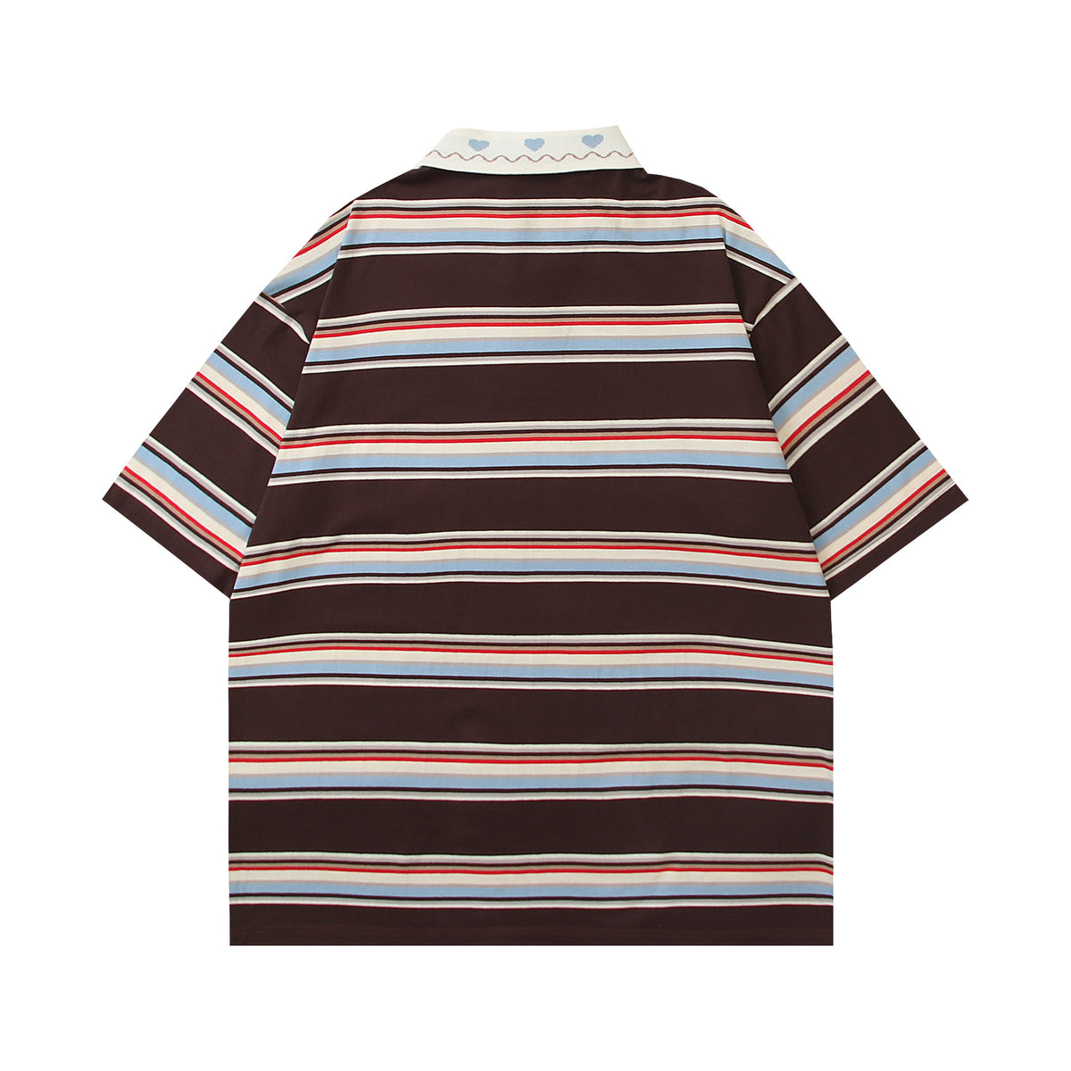 레트로 컬러 블록 스트라이프 반팔