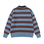 Retro yellow versatile striped sweater