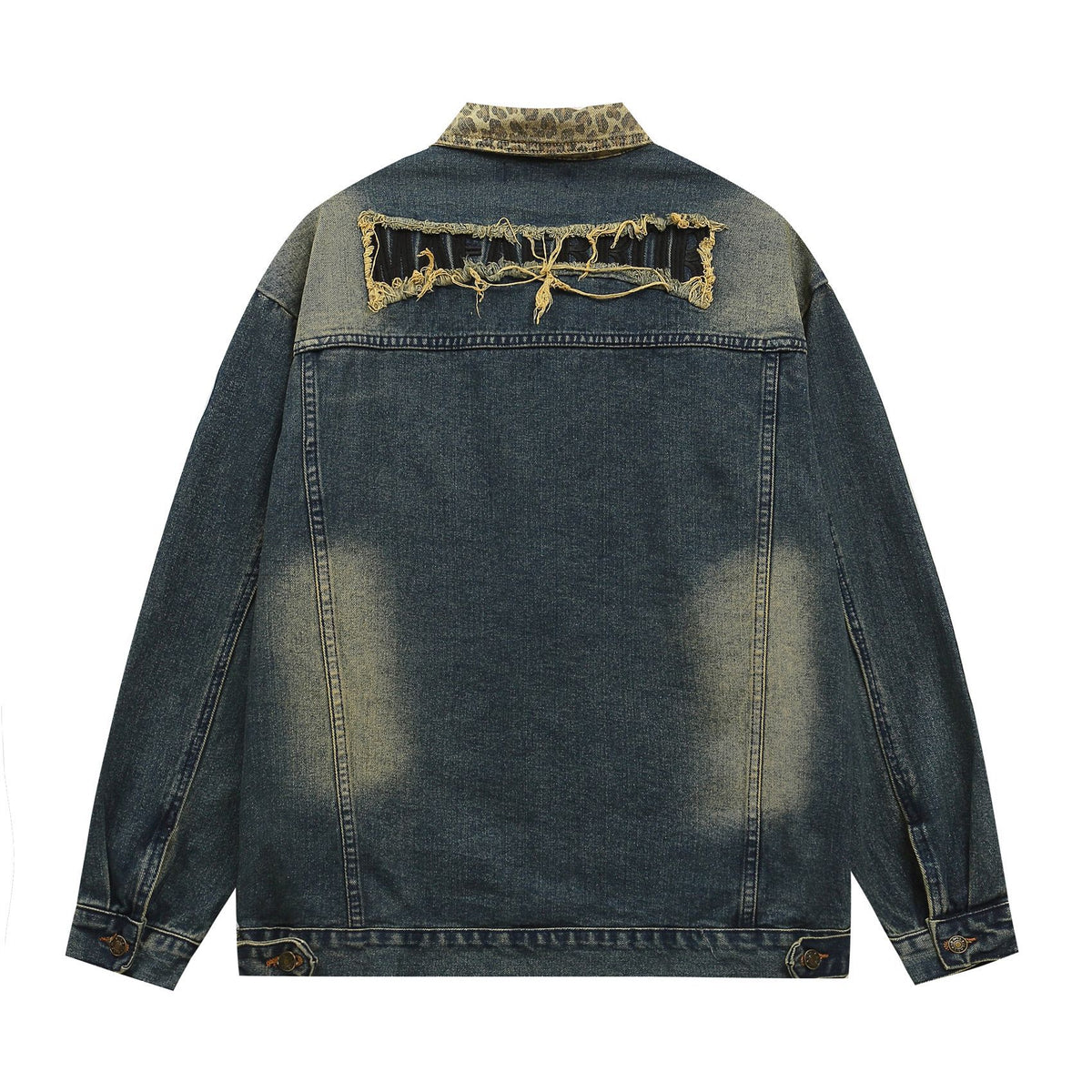 Retro patchwork lapel denim jacket