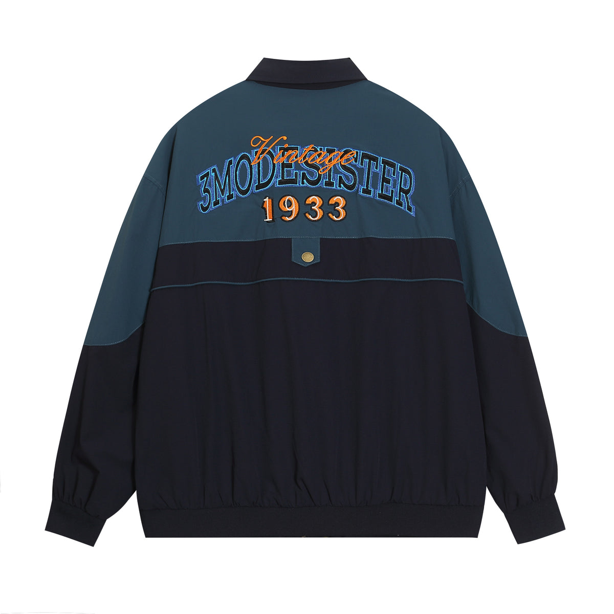 Contrast color patchwork couple jacket