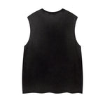Washed solid color sleeveless vest
