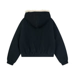 모피 트리밍 후드 코튼 패딩 재킷