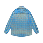 embroidered paneled long-sleeved shirt