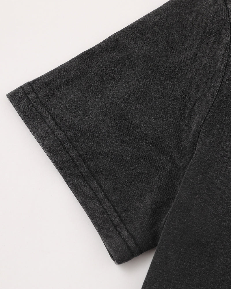 레트로 워시드 디스트레스드 반팔