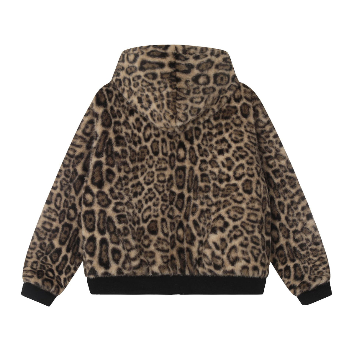 Vintage leopard print cotton hooded jacket