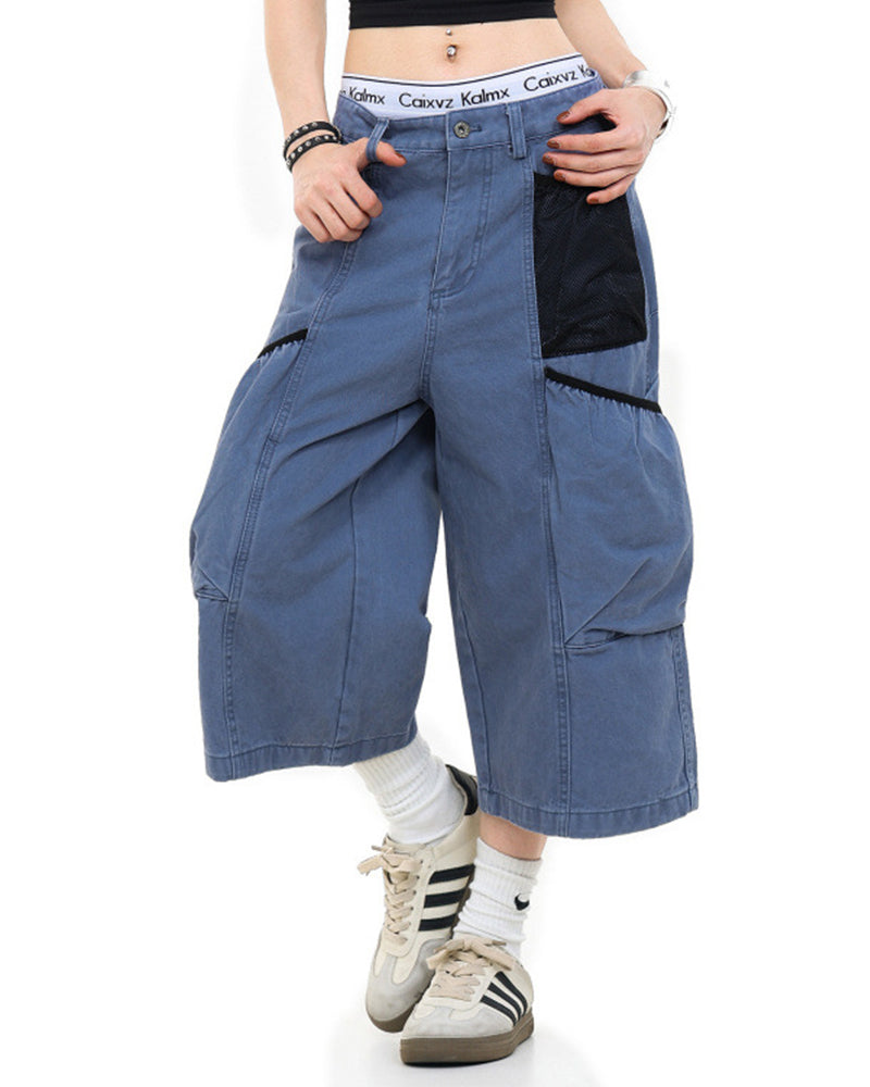 Patchwork casual five-point shorts