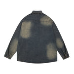 vintage distressed embroidered denim shirt