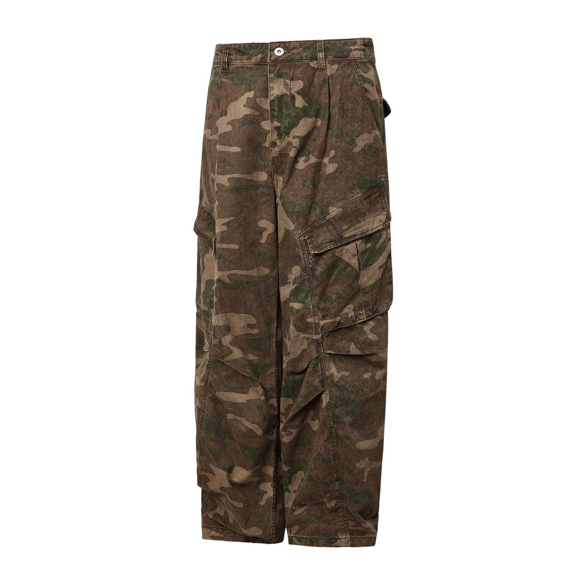 復古水洗做舊迷彩工裝褲