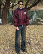 Unique color-blocked cotton-padded jacket