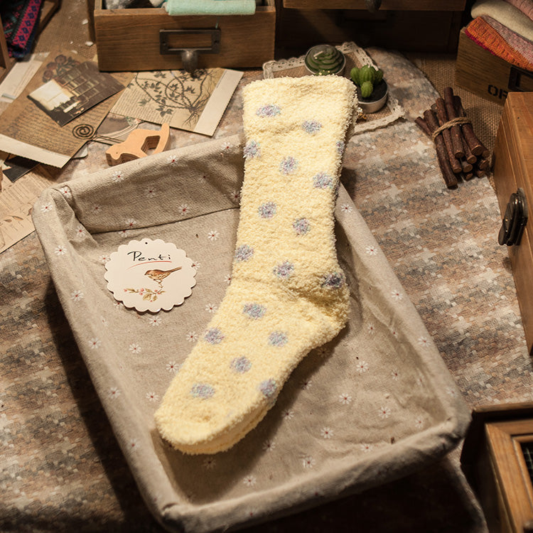 레트로 편안한 두꺼운 수면 양말