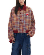 Retro embroidered short cotton jacket