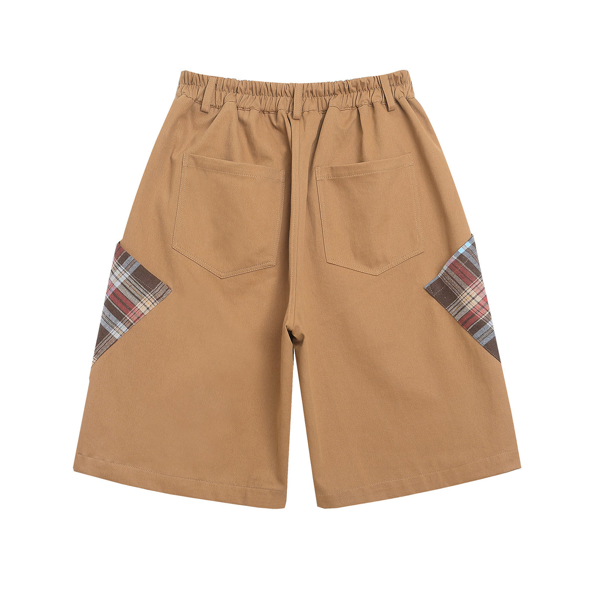 Simple patchwork plaid shorts