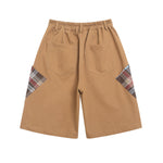 Simple patchwork plaid shorts