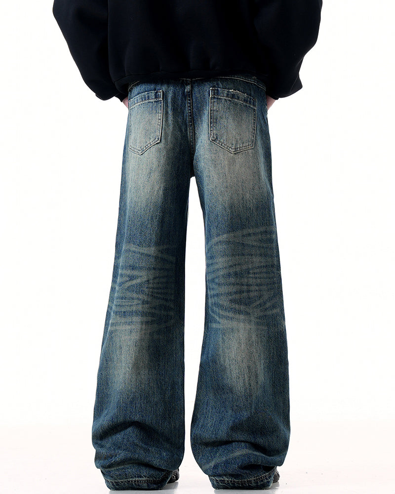 Washed straight jeans