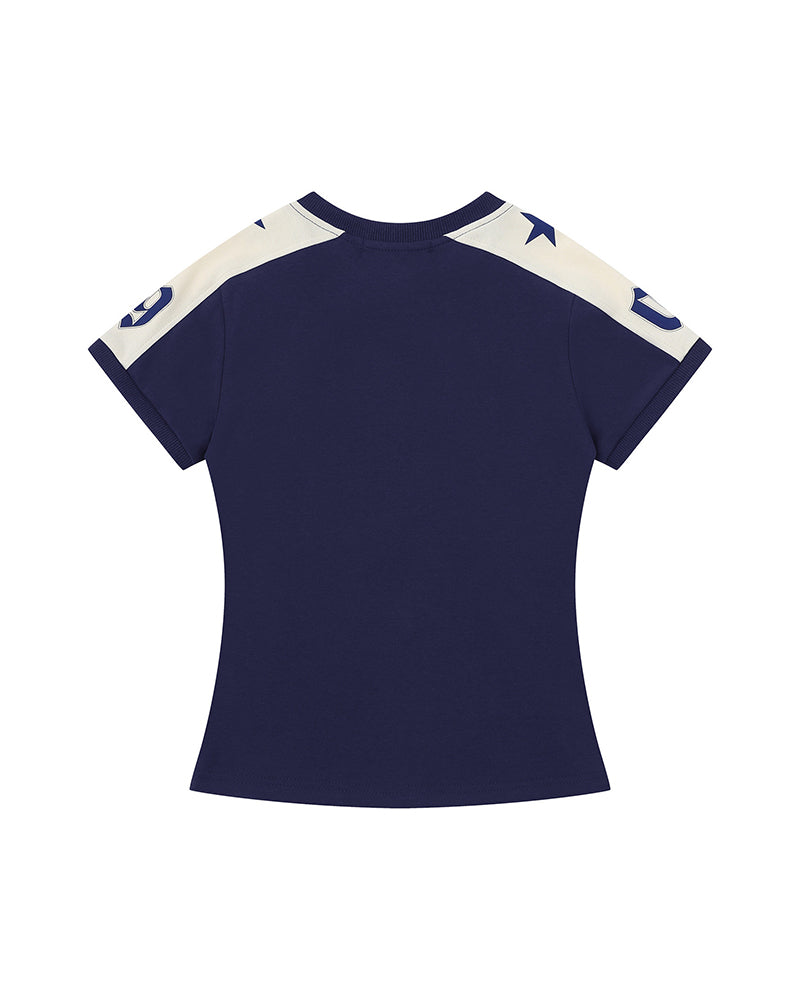 V-neck printed short sleeve