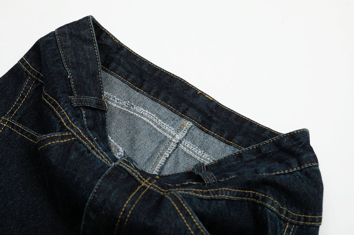 復古簡約寬鬆牛仔褲