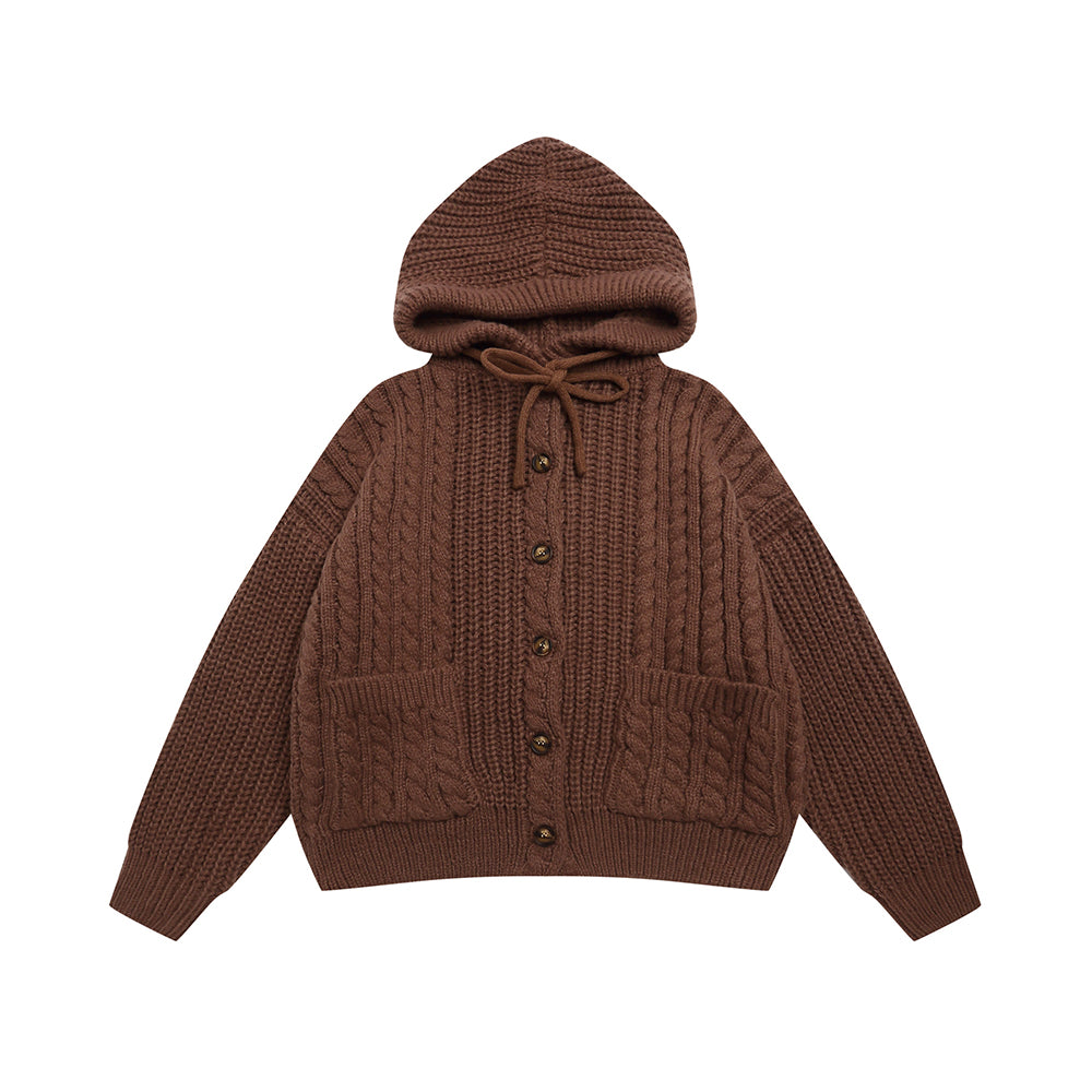 Vintage Hooded Cardigan Sweater