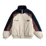 Color-blocked cotton-padded jacket