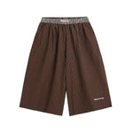 Panelled contrast plaid shorts