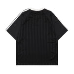 Letter print striped short sleeves