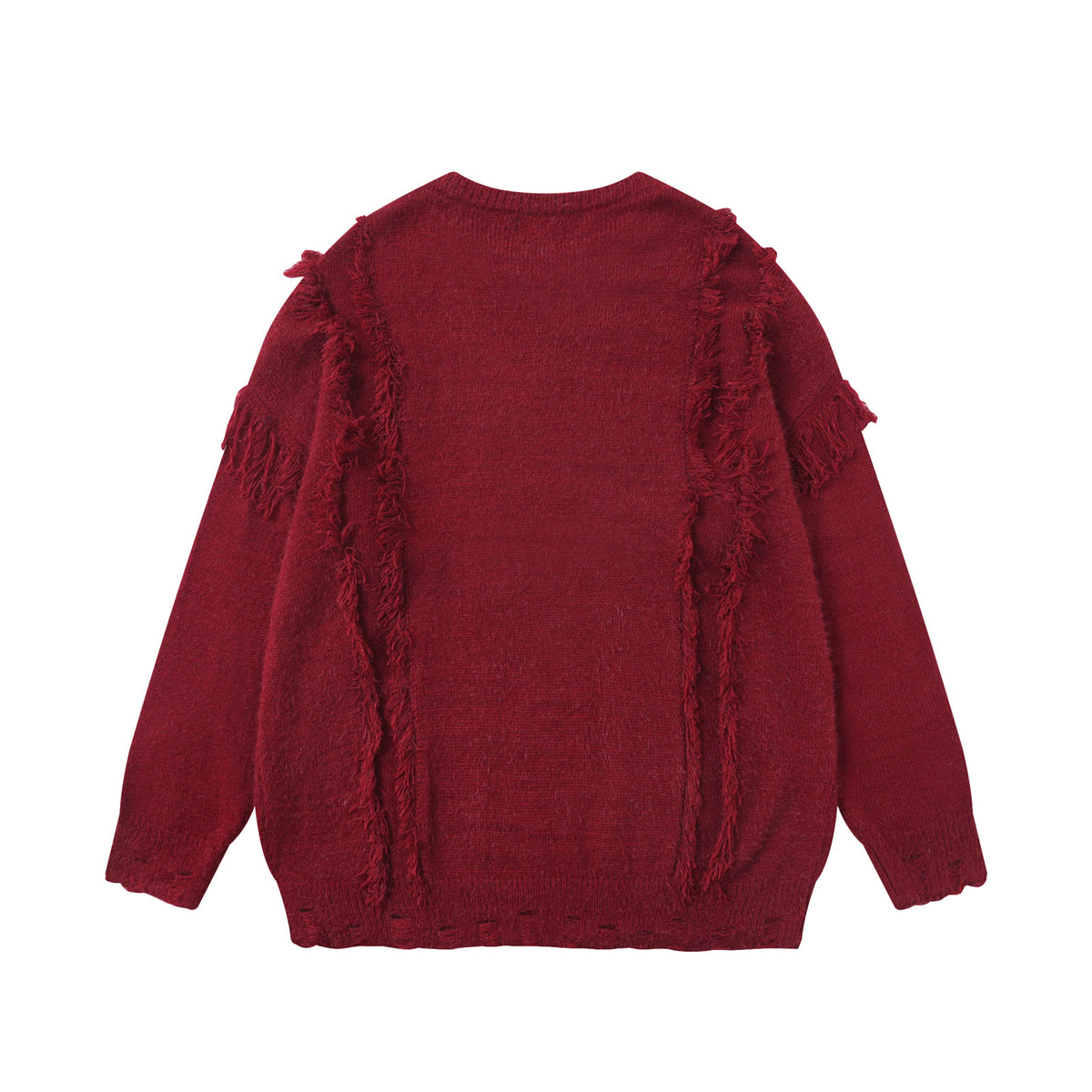 Vintage Butterfly Tassel Crew Neck Sweater