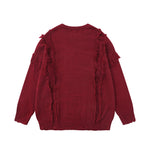 Vintage Butterfly Tassel Crew Neck Sweater