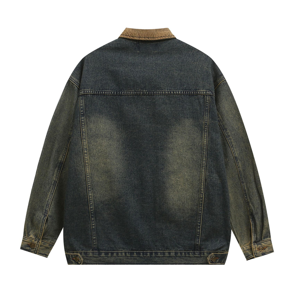 Retro washed distressed denim jacket