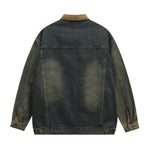 Retro washed distressed denim jacket