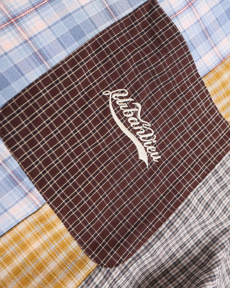 Retro colorblock short-sleeved shirt