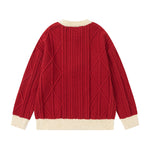 復古帶毛球圓領毛衣