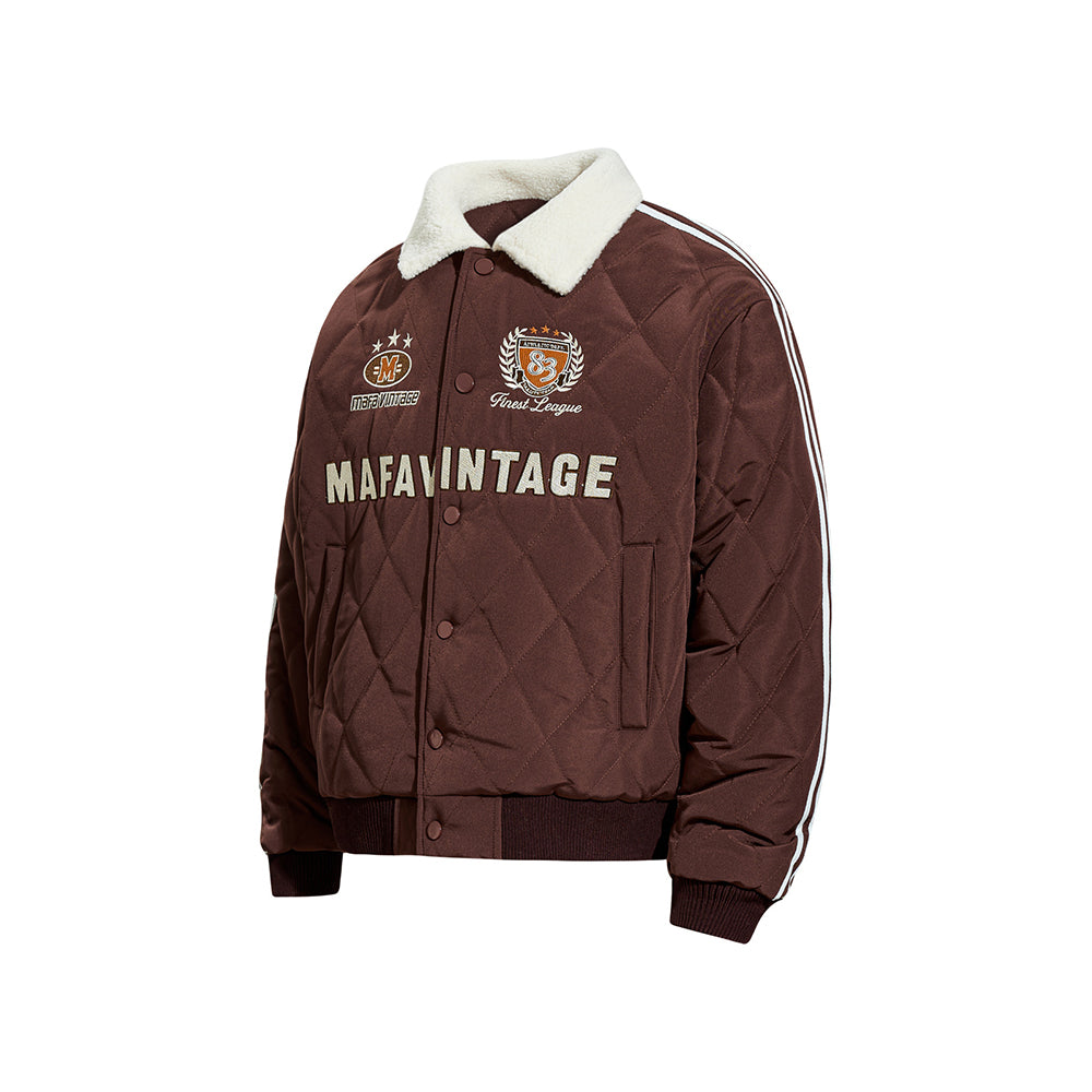 레트로 레터 자수 코튼 패딩 재킷