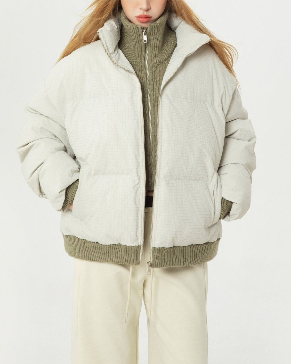 Retro contrast color simple cotton jacket