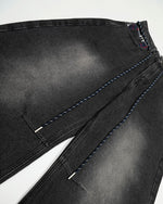 Retro patchwork denim trousers