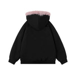 Retro reversible hooded cotton jacket