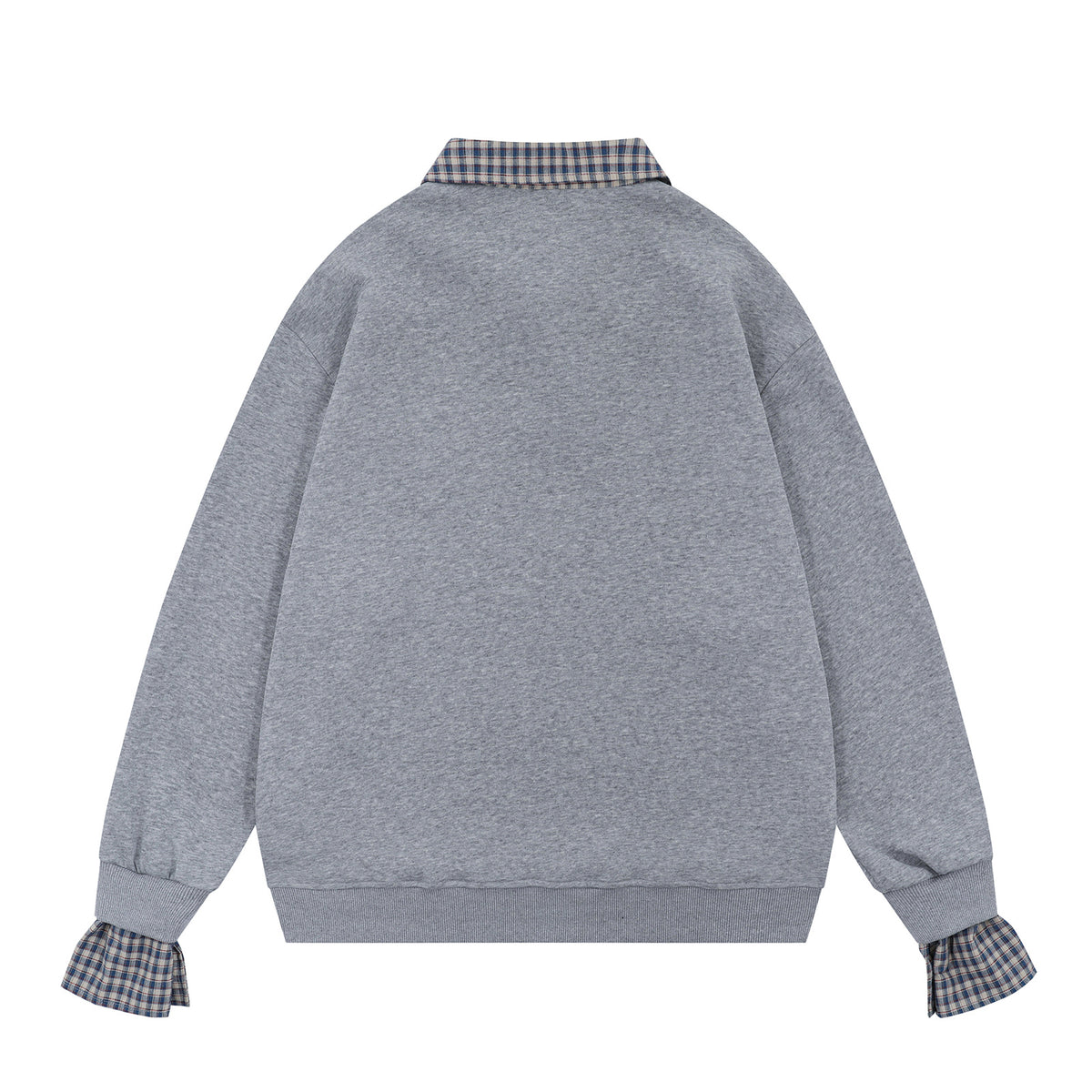 Embroidered fake two piece sweatshirt