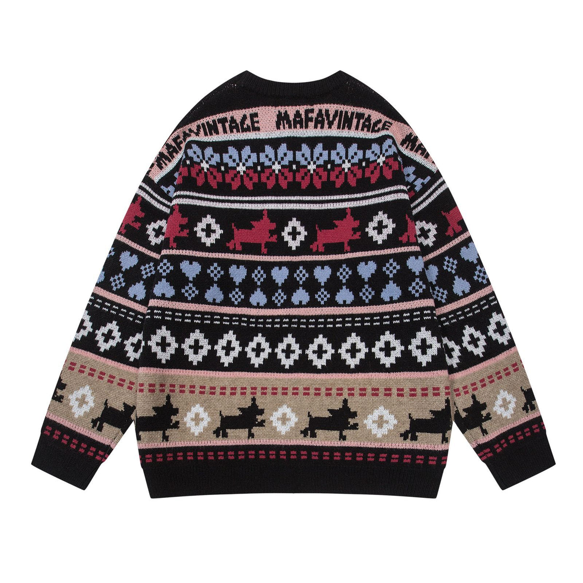 復古提花針織毛衣