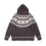 vintage horn button hooded cardigan