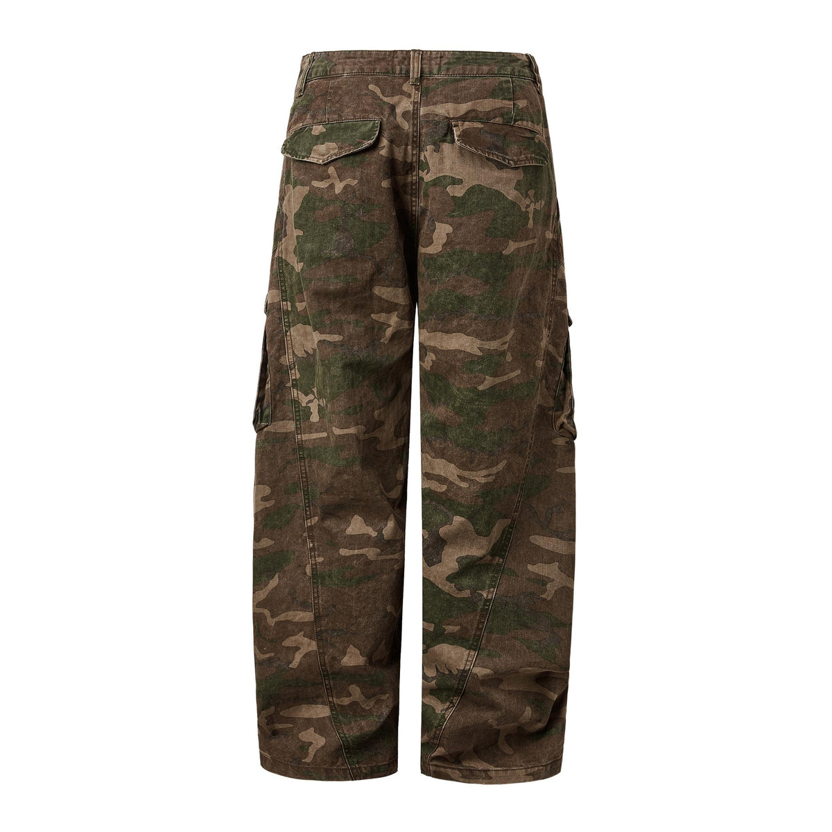 復古水洗做舊迷彩工裝褲