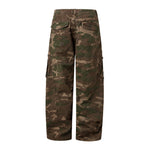 復古水洗做舊迷彩工裝褲