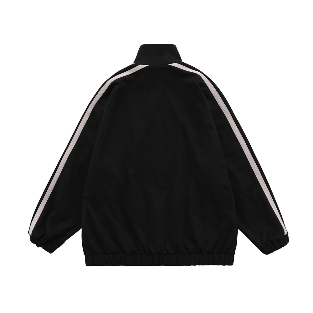 撞色條紋寬鬆外套